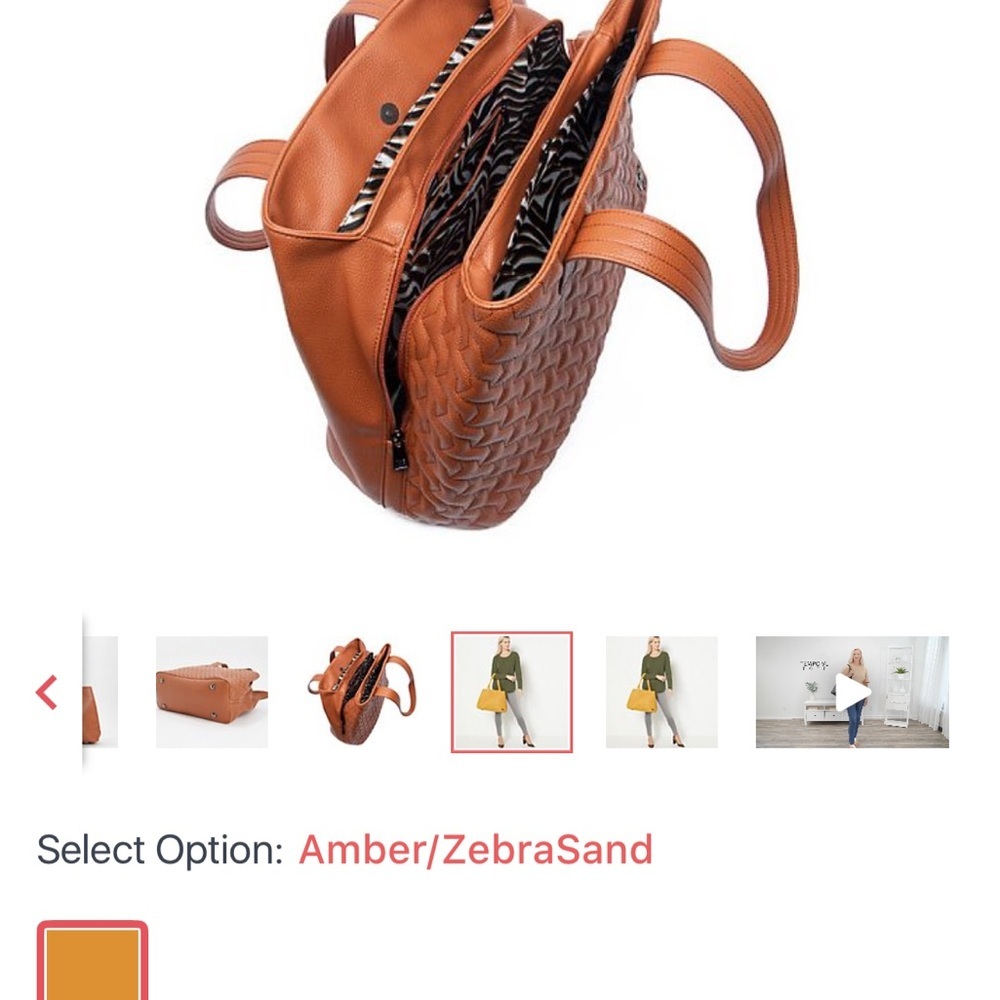 Lug Tempo XL Vegan Leather Quilted Tote  in Tan - Picture 10 of 10